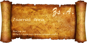 Zsarnai Anna névjegykártya