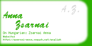 anna zsarnai business card